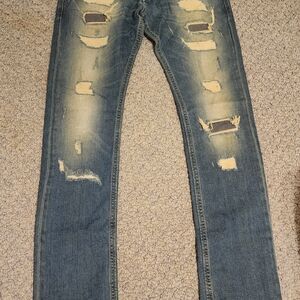 Diesel Men's Distressed Gray Skinny Jeans